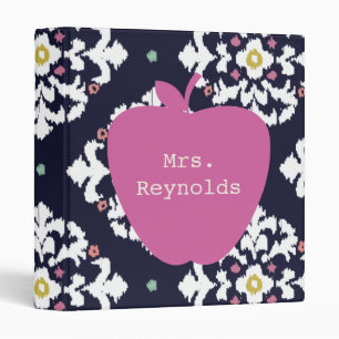 Classeur Apple et professeur roses d'Ikat