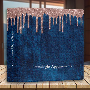 Classeur Appt Rose de Parties scintillant or bleu marine