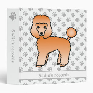 Classeur Apricot Toy Poodle mignonette Cartoon Chien & Text