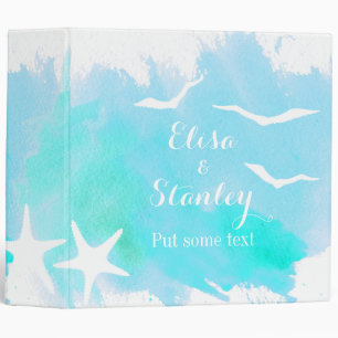 Classeur Aqua aquarelle, planificateur de mariage de plage 