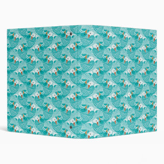 Classeur Aqua bleu vert canard volant motif de tessellation