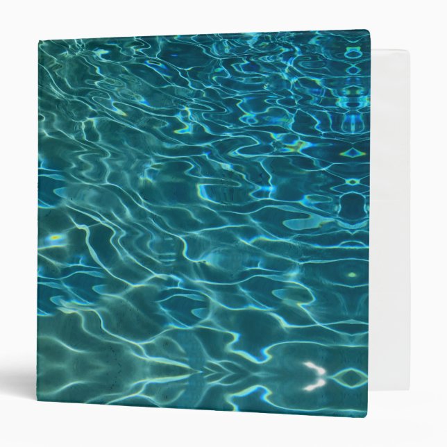 Classeur Aqua Blue Water Motif, ondulations océaniques (Devant/Intérieur)