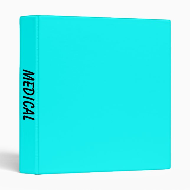 Classeur Aqua Médicale couleur vive moderne (Devant/Côté)