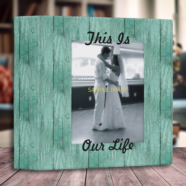 Classeur Aqua Peint Faux Wood Family Album (Créateur téléchargé)