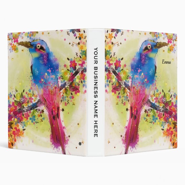 Classeur Aquarelle à fleurs d'ornithologie dorée (Arrière-plan)