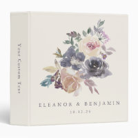 Aquarelle à fleurs pourpres Dusty Mariage personna