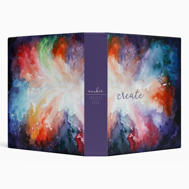 Classeur Aquarelle Abstraite Bijoux-tons Beaux Imprimer (Arrière-plan)