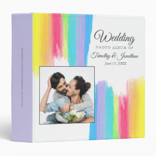 Classeur Aquarelle arc-en-ciel Couple Photo Album Chic Mari