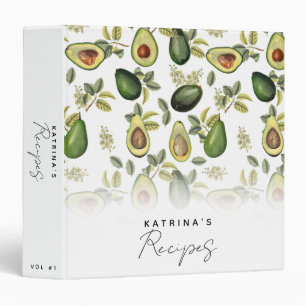 Classeur Aquarelle Avocado Motif Botanique Recette