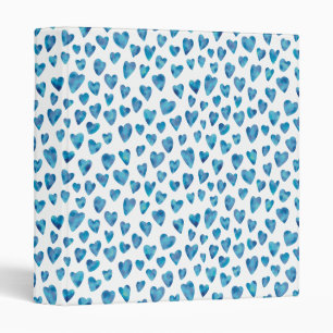 Classeur Aquarelle Bleue Cute motif Coeur d'amour
