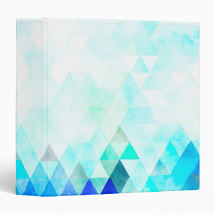 Classeur Aquarelle bleue de triangles d'Aqua