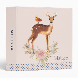 Classeur Aquarelle Brown mignonne Cerf Élégance rustique