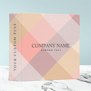 Classeur Aquarelle carreaux rose crème mauve gris jaune 