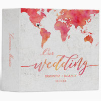 Aquarelle Carte du monde Album photo Mariage