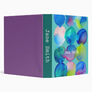 Classeur Aquarelle cercle motif art abstrait couleur cool