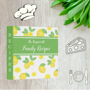 Classeur Aquarelle Citron recette moderne personnalisée