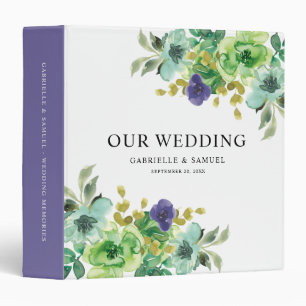 Classeur Aquarelle colorée moderne Floral Mariages souvenir