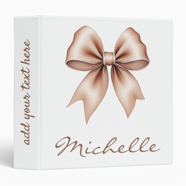 Classeur Aquarelle Coquette Bow Fille féminine tendance (Devant/Côté)