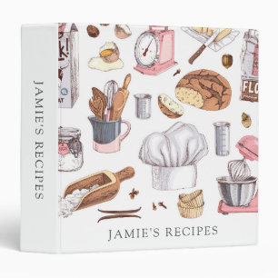 Classeur Aquarelle Cuisine Cuisine Cuisine Ustensiles Nom