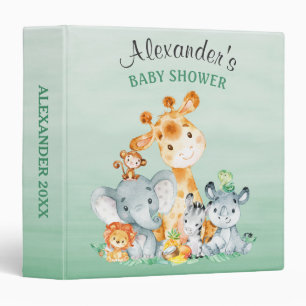 Classeur Aquarelle Cute Safari Jungle Animaux Baby shower