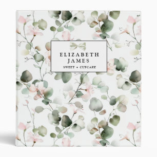 Classeur Aquarelle Cute Vert Eucalyptus Personnalisé
