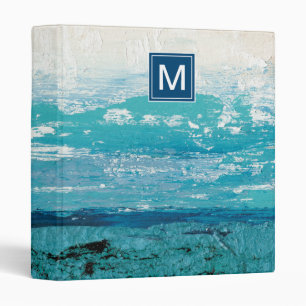 Classeur Aquarelle de bleu de saphir du monogramme