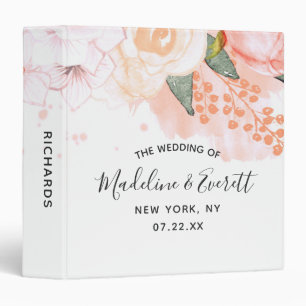 Classeur Aquarelle de la Monnaie de Pêche Floral Mariage Al