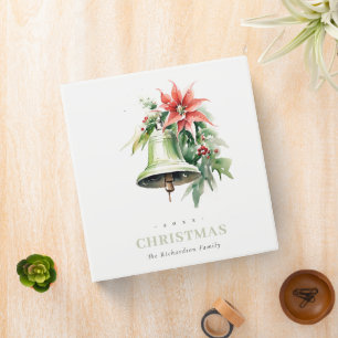 Classeur Aquarelle de Noël Bell Pine Poinsettia Folithe