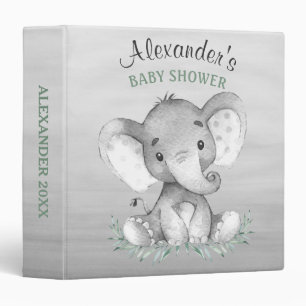 Classeur Aquarelle Elephant Baby shower photo Album