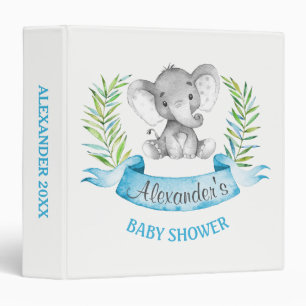 Classeur Aquarelle Elephant Boy Baby shower Photo Album