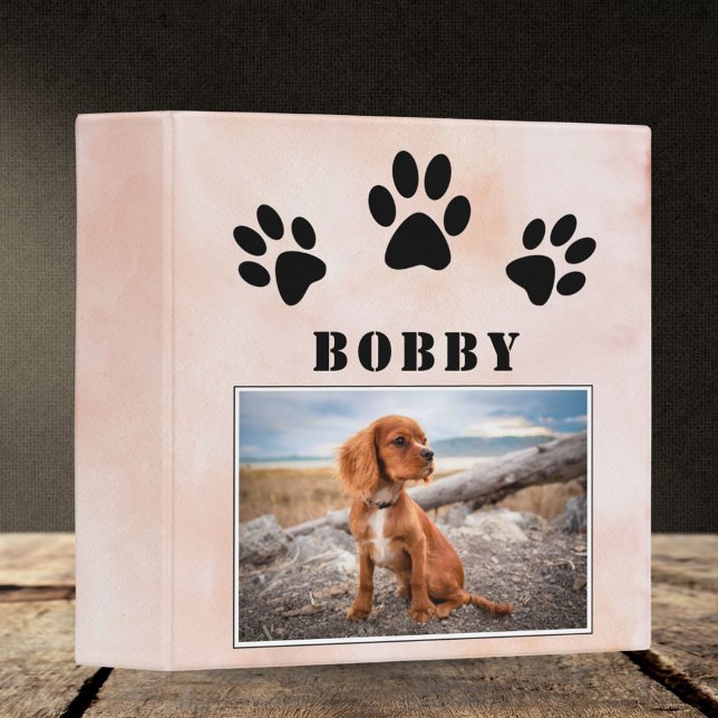 Classeur Aquarelle Empreinte de patte Chien animal de compa (Créateur téléchargé)