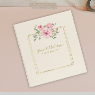 Classeur Aquarelle Fleur sauvage Lush Blush Rose Floral