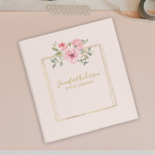 Classeur Aquarelle Fleur sauvage Lush Blush Rose Floral