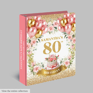 Classeur Aquarelle Fleurs 80e Anniversaire Mémoire Album