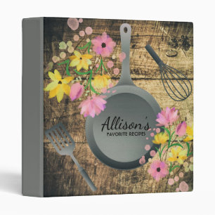 Classeur Aquarelle Floral et poêle à frire Cookbook