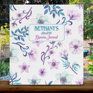 Classeur Aquarelle Floral Jardin Personnalisé Planificateur