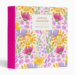 Classeur Aquarelle Floral Joli Personnalisé Coloré