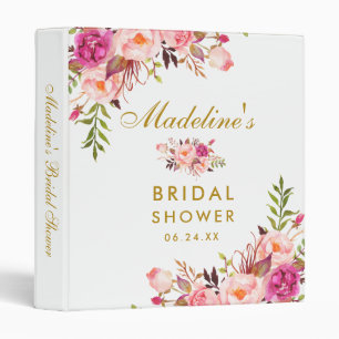 Classeur Aquarelle Floral Rose Blush Gold Fête des mariées