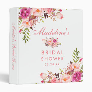 Classeur Aquarelle Floral rose Fête des mariées