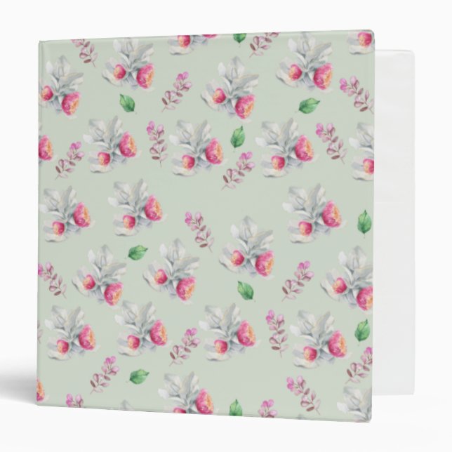 Classeur Aquarelle Florale Embrasser (Devant/Intérieur)