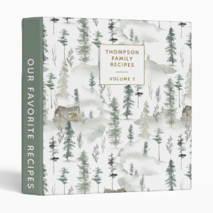 Classeur Aquarelle Forêt Cabine Vert Recettes favorites