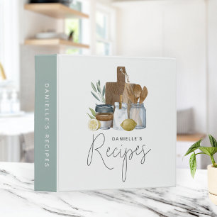 Classeur Aquarelle Fournitures de cuisine Recette personnal