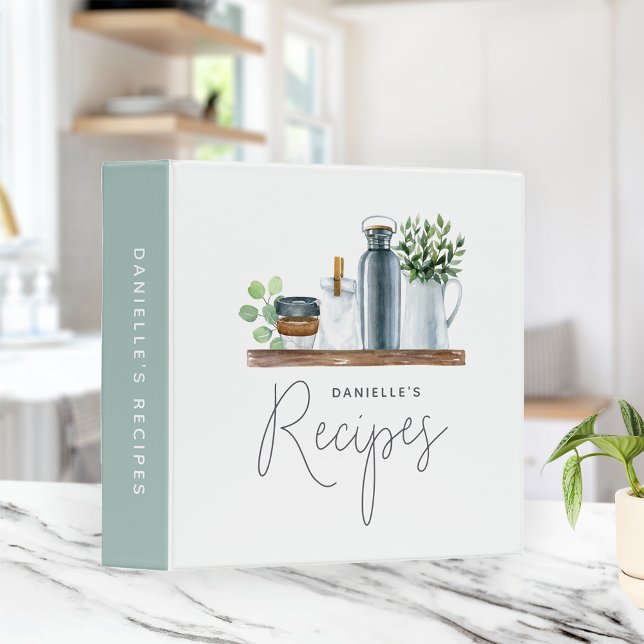Classeur Aquarelle Fournitures de cuisine Recette personnal (Créateur téléchargé)