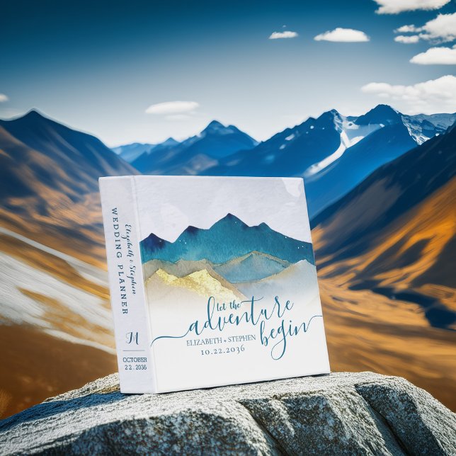 Classeur Aquarelle Golden Mountains Mariage Photo Planner (Créateur téléchargé)