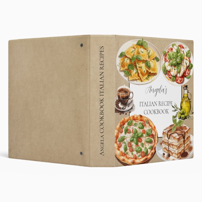 Classeur Aquarelle Italie Illustration alimentaire Recette  (Arrière-plan)