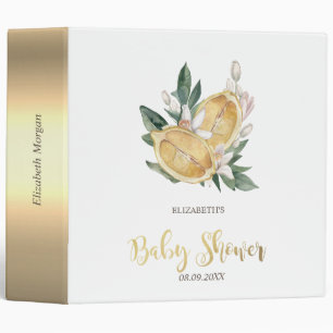 Classeur Aquarelle Lemons Baby shower botanique