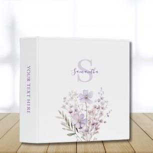 Classeur Aquarelle Lilac Fleur sauvage personnalisée