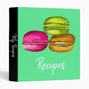 Classeur Aquarelle macaron cuisine française recette art