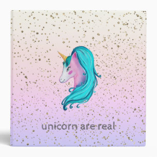 Classeur Aquarelle magique Unicorn Gold Confetti