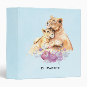 Classeur Aquarelle mignonne Mère Lion & Cub